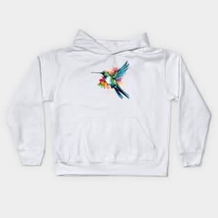 Watercolor Hummingbird Kids Hoodie